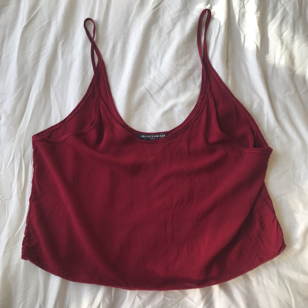 Brandy Melville Dark Red Maroon Cropped Tank, size Small